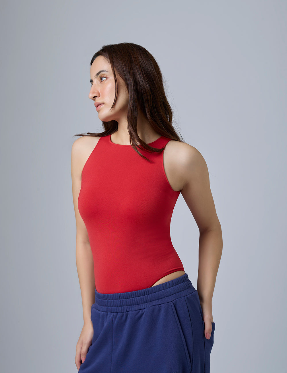 High Neck Cutaway Bodysuit